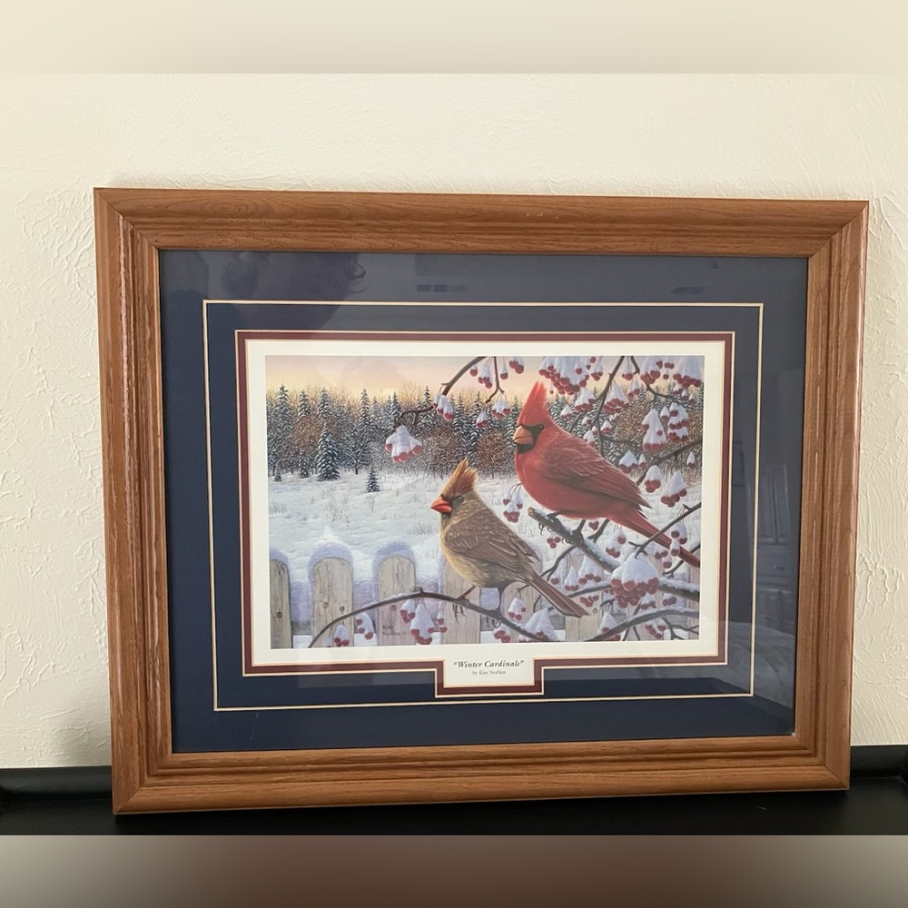 Cardinals in Winter Framed Art